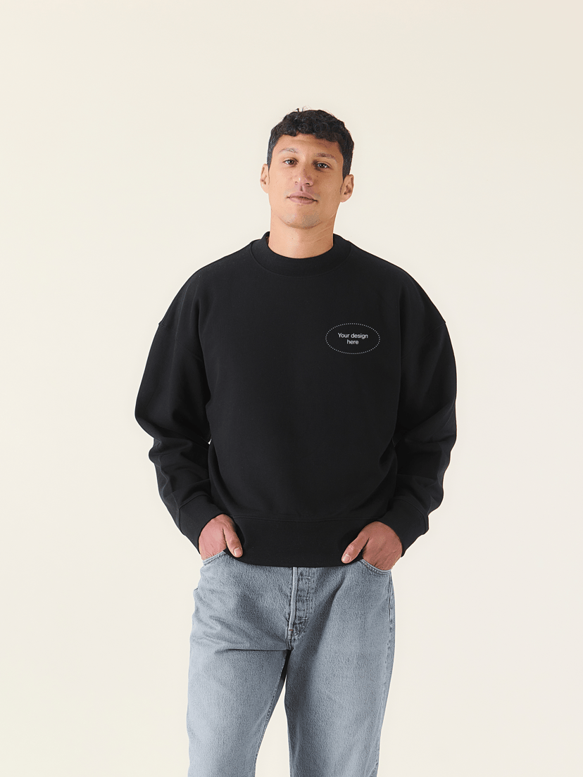 Boxy recycled katoenen sweater